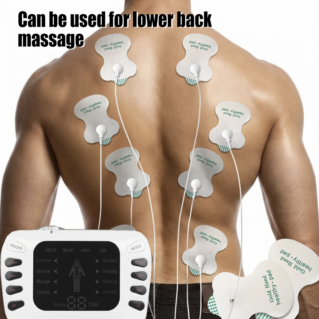 Muscle Stimulator and Massager for Full-Body Use, Rechargeable Dual-Channel Device with 8 Modes/50 Intensity Settings, Low-Voltage Unit Suitable for Back, Neck, and Other Areas, Portable Device