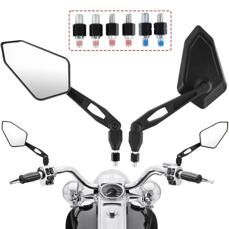 Espejos traseros duraderos para motocicleta 360 °   Giratorio para Spiegel Paar Honda Yamaha Kawasaki Maverick Booster M10 M8 Enduro KTM Suzuki