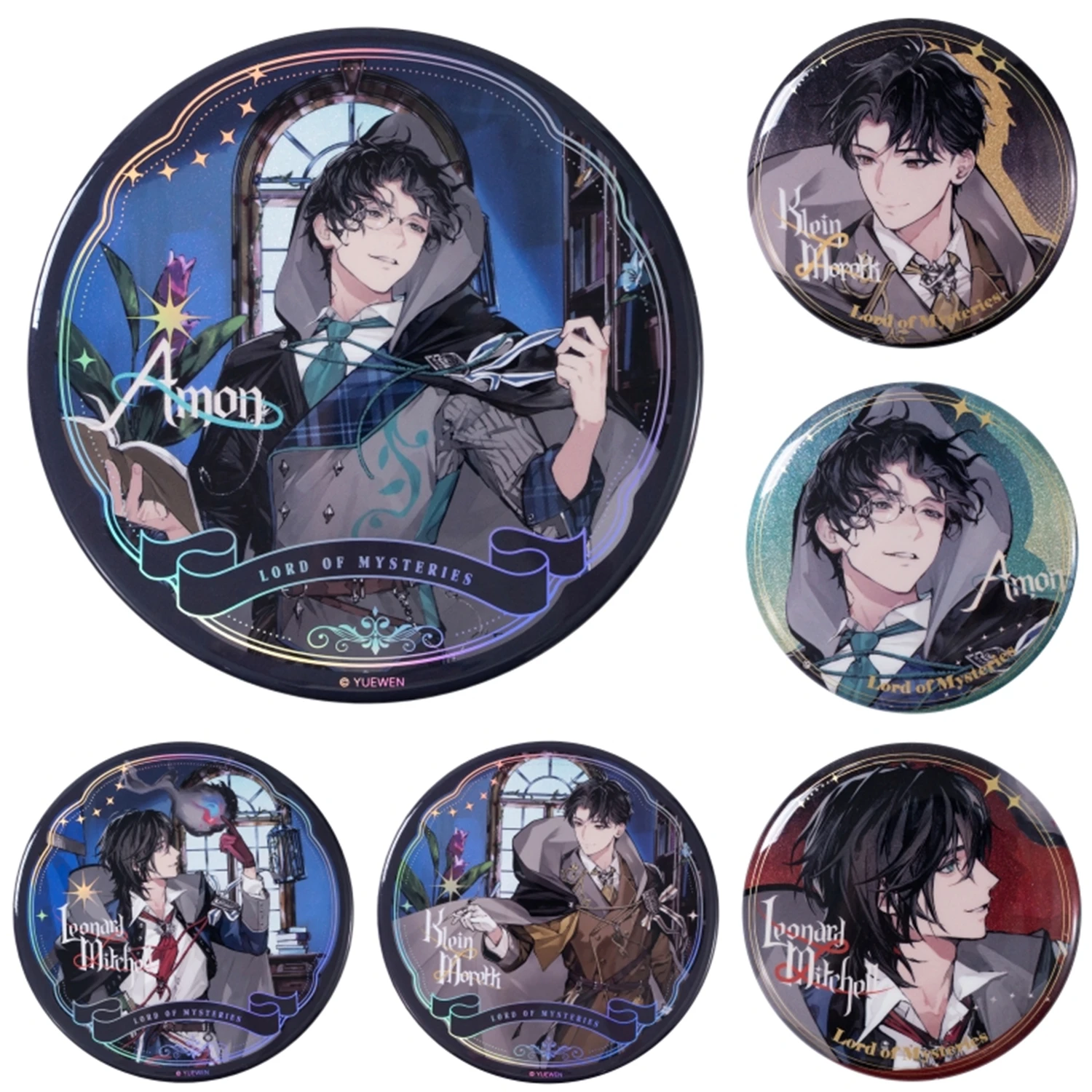 

58mm Anime Lord of Mysteries Klein Moretti Alger Wilson Emlyn White Cosplay COSTUME Badge Pin SPTE Tinplate Brooch Prop Gift