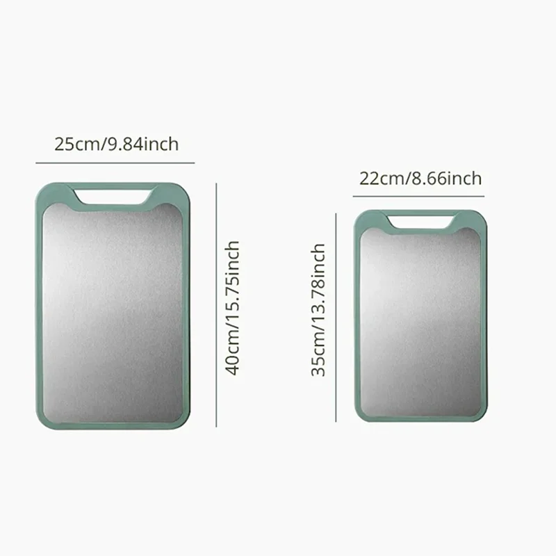 1pc Cutting Board Two Sides of Stainless Steel and Plastic Dual-purpose Multifunctional Cut Vegetables and Meat Chopping Durable
