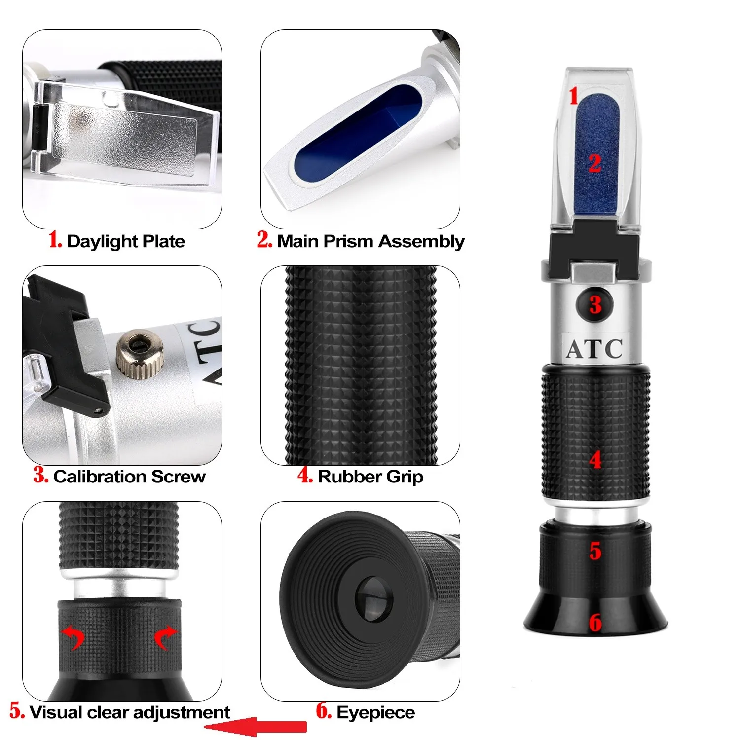 LEERCHUANG Refractometer Milk Analyzer Digital Concentration Milk Meter 20% ATC Milk Refractometer Tester Portable Refractometer