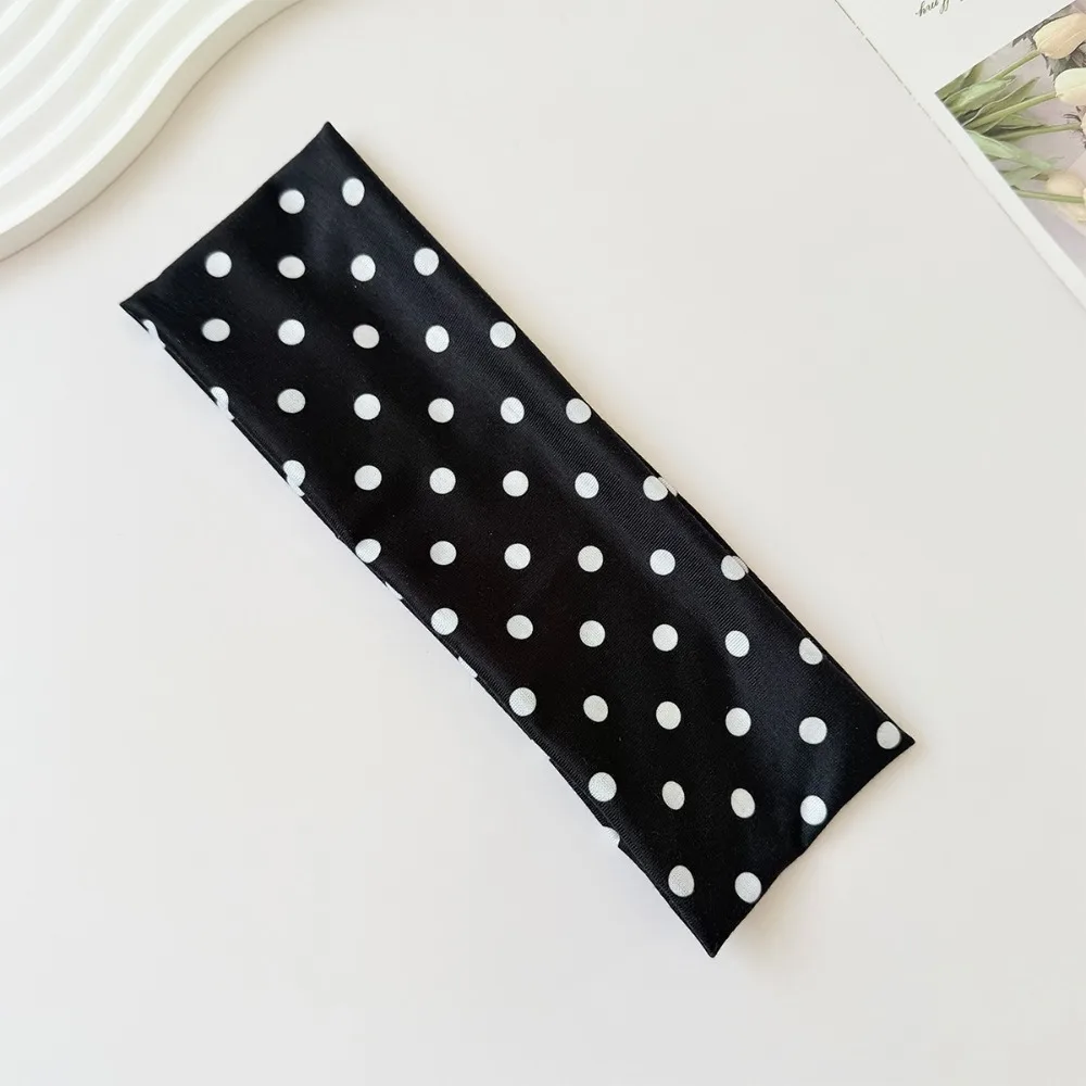 

Fashion Adjustable Polka Dot Headband Elastic Stretch Yoga Elastic Hair Band Anti Sweat Sweatproof Sport Headscarf Party