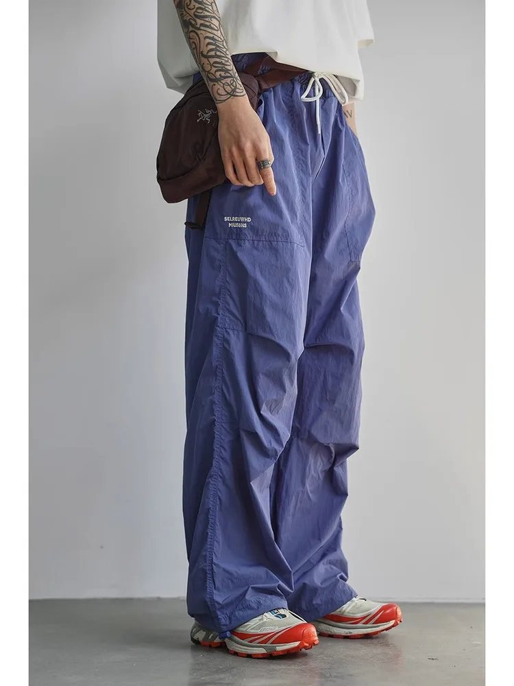 LH Store Summer Outdoor Lightweight Foldable Quick Dry Work Trousers Loose Casual Straight Leg Long Trousers Polyester Fiber