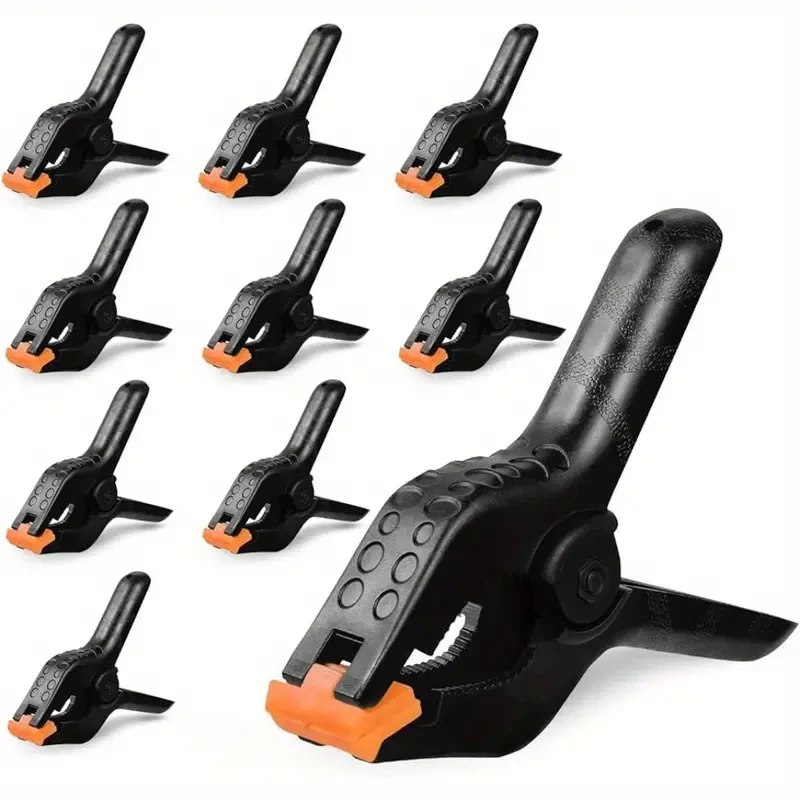 10 Pack PVC Spring Clamps Heavy Duty Grip Clips for Woodworking Photography Crafts Backdrop Stands & Home Improvement 2 inches