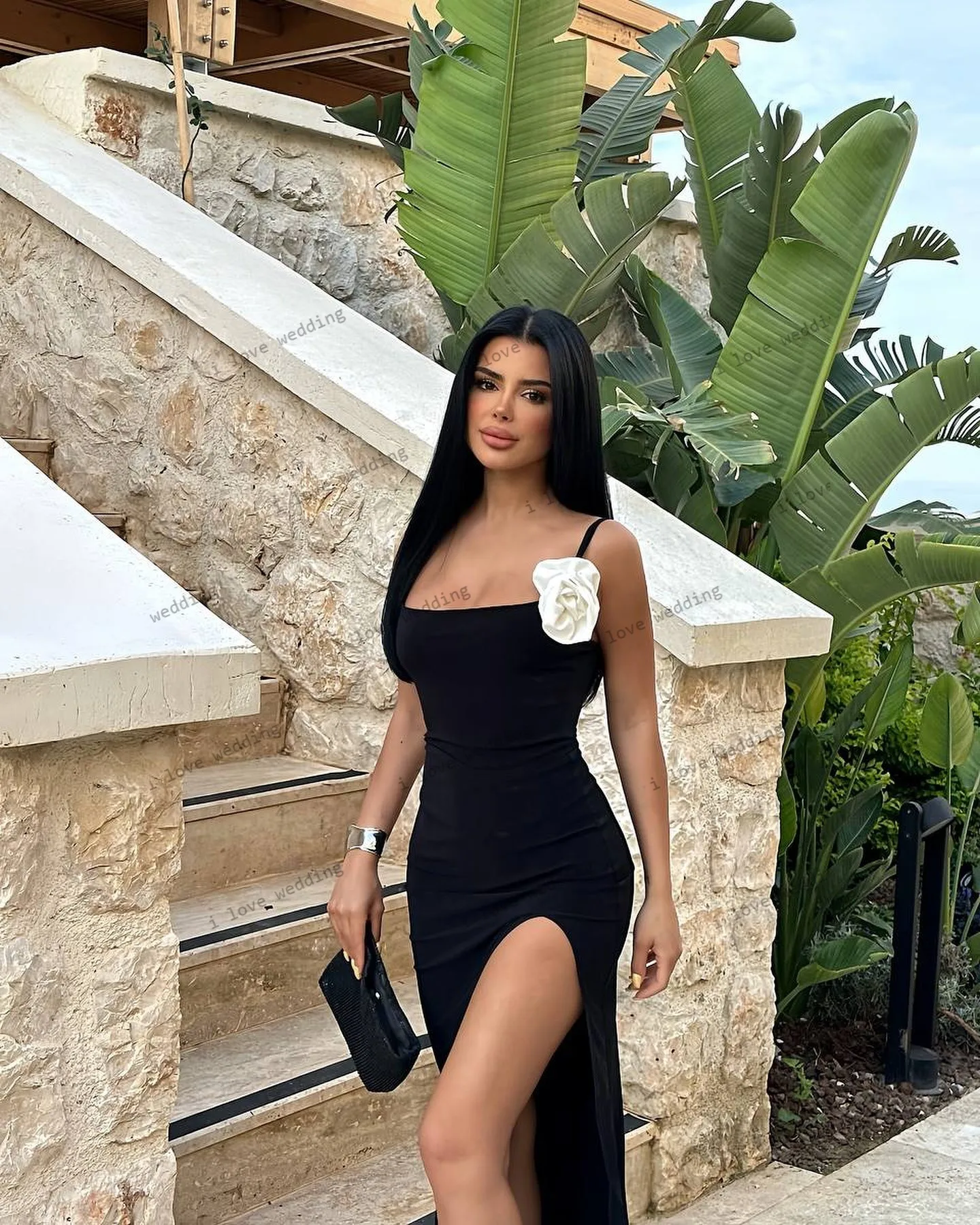 Spaghetti pasek 3d kwiat suknie wieczorowe syrenka 2025 elegancka suknia ślubna dla kobiety formalna satynowa prosta Gala dostosowane