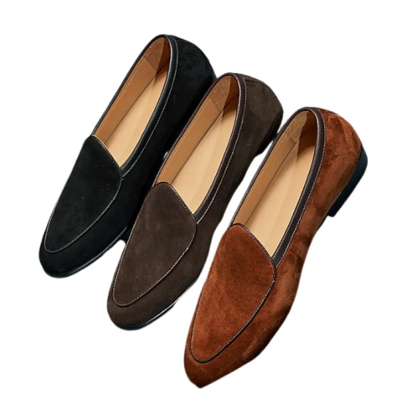 Men's Leather Lovers with Durable Construction Slip-on Nice Looking Temperament Trend Comfortable Durable Stitching DetailAG1006