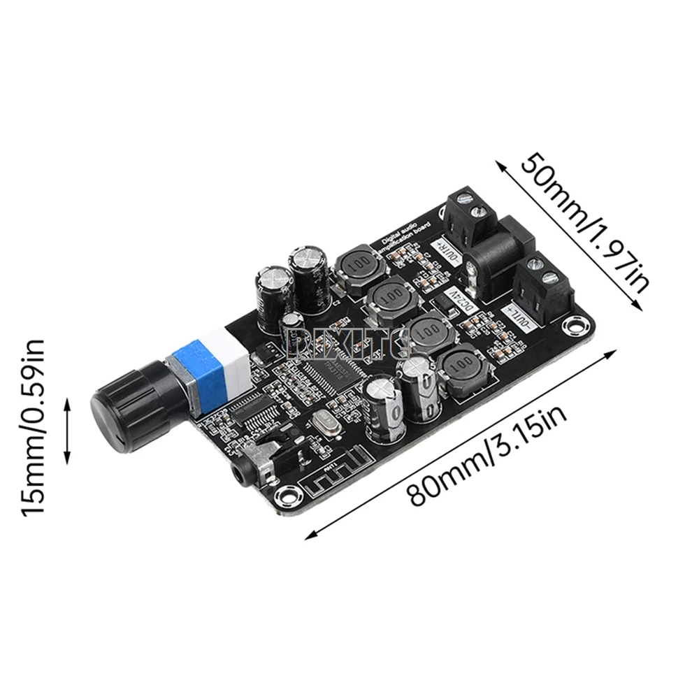 Bluetooth 5.0 디지털 오디오 전력 증폭기 모듈 50W * 2 TPA3118D2 듀얼 채널 클래스 D 오디오 전력 증폭기 보드 DC12V ~ 24V