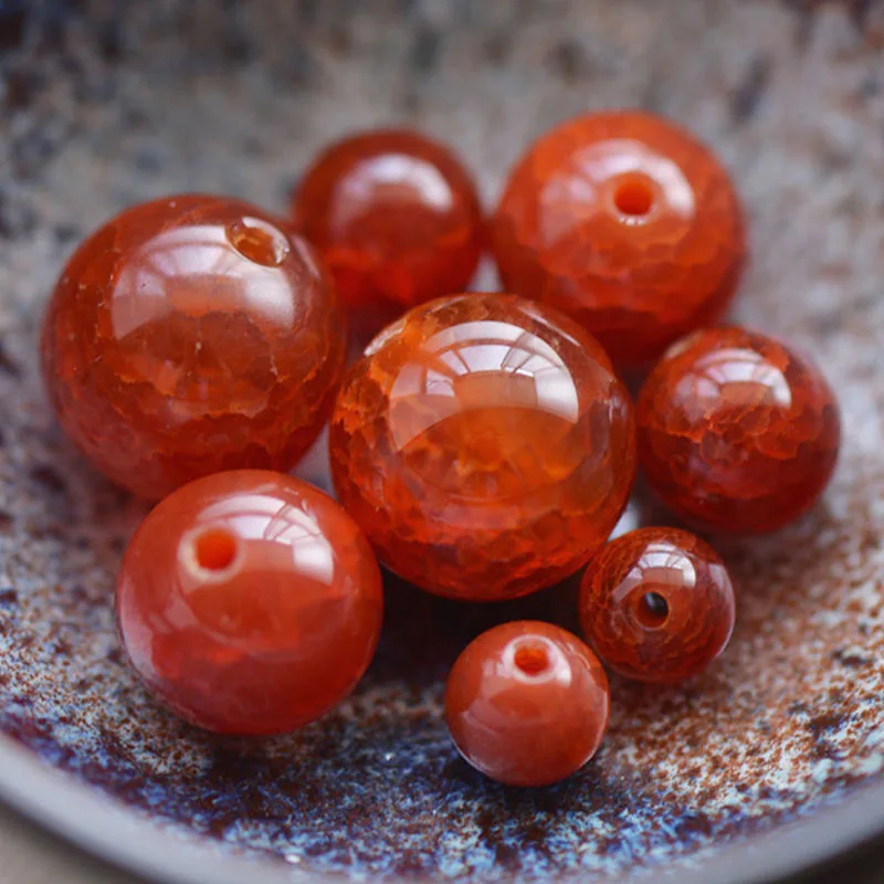 

6-20mm Natural Red Agate Beads For Jewelry Making Diy Bracelet Beaded Necklace Red Dragon Scale Agate Cracked Beads Accessories