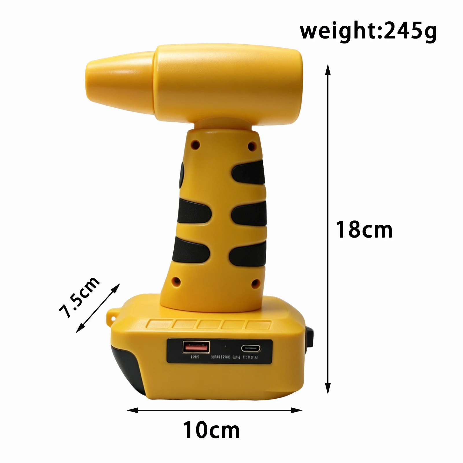 For DeWalt 18V Lithium Battery Portable Handheld Hair Dryer for Cleaning Cordless Air Blower Brushless Motor 140000RPM 37m/s