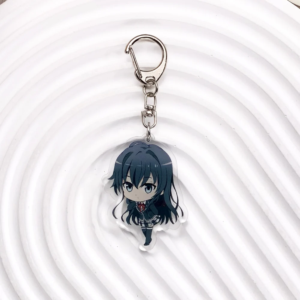 6Pcs Anime My Youth Romantic Comedy Is Wrong, As I Expected Acrylic Keychain Bag Charms Accessories Backpack Key Holder Keyring