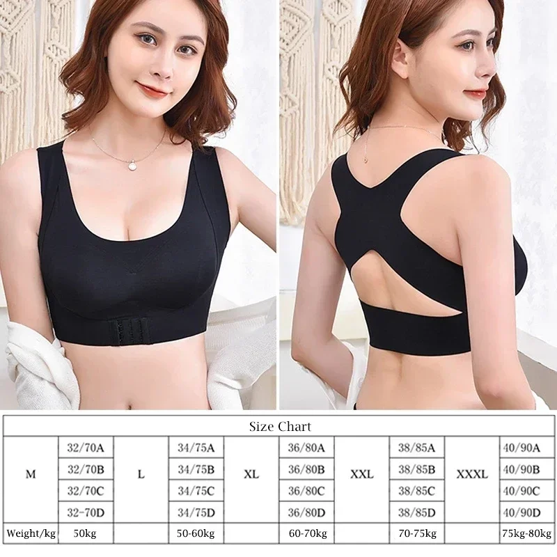 Women Sports Bras for Women Push Up Bra Posture Corrector Bralette Front Closure Female Underwear Cross Back Tops Top Women Bra