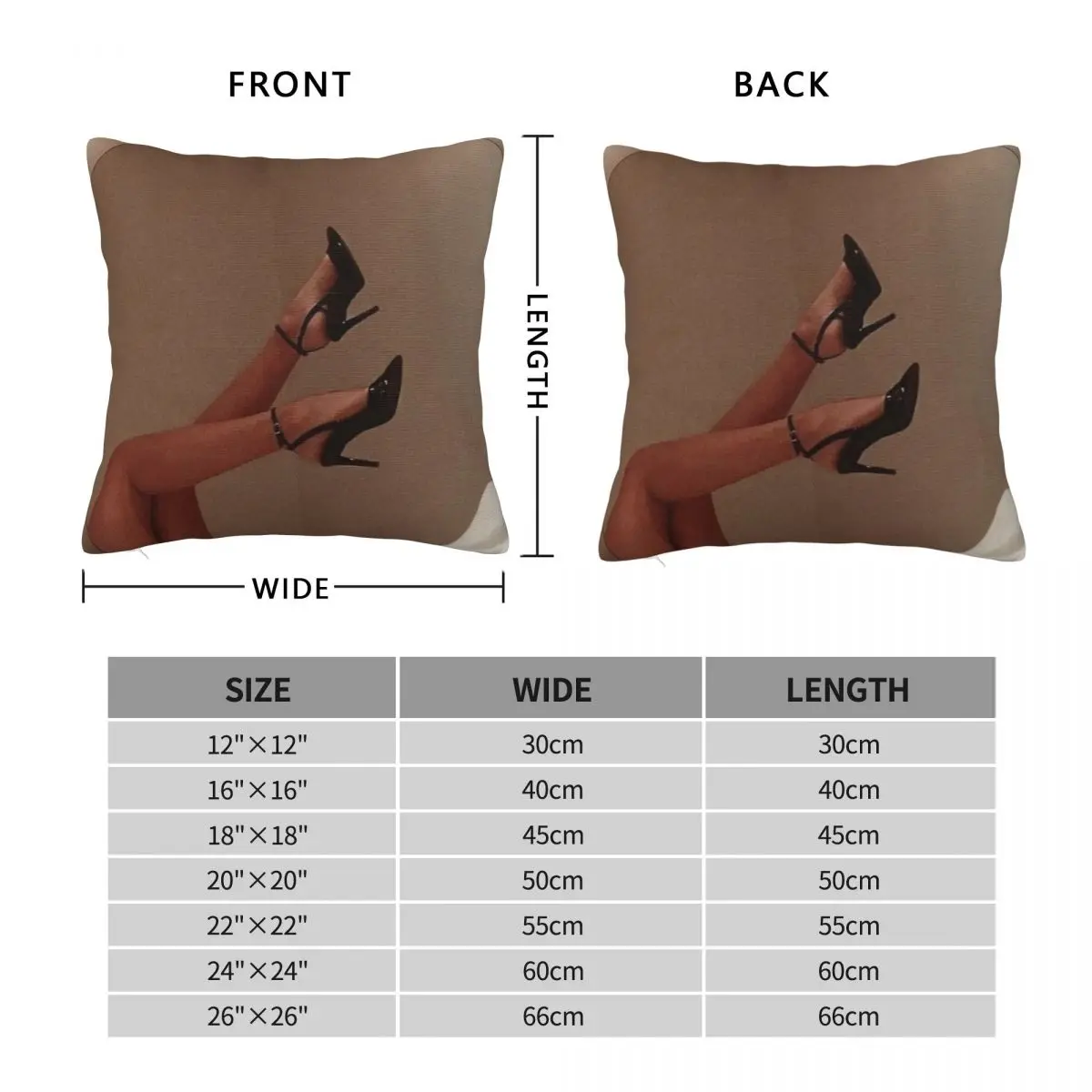 Absolutely Fabulous Darling High Heels Square Pillowcase Polyester Linen Velvet Creative Zip Decorative Room Cushion Case