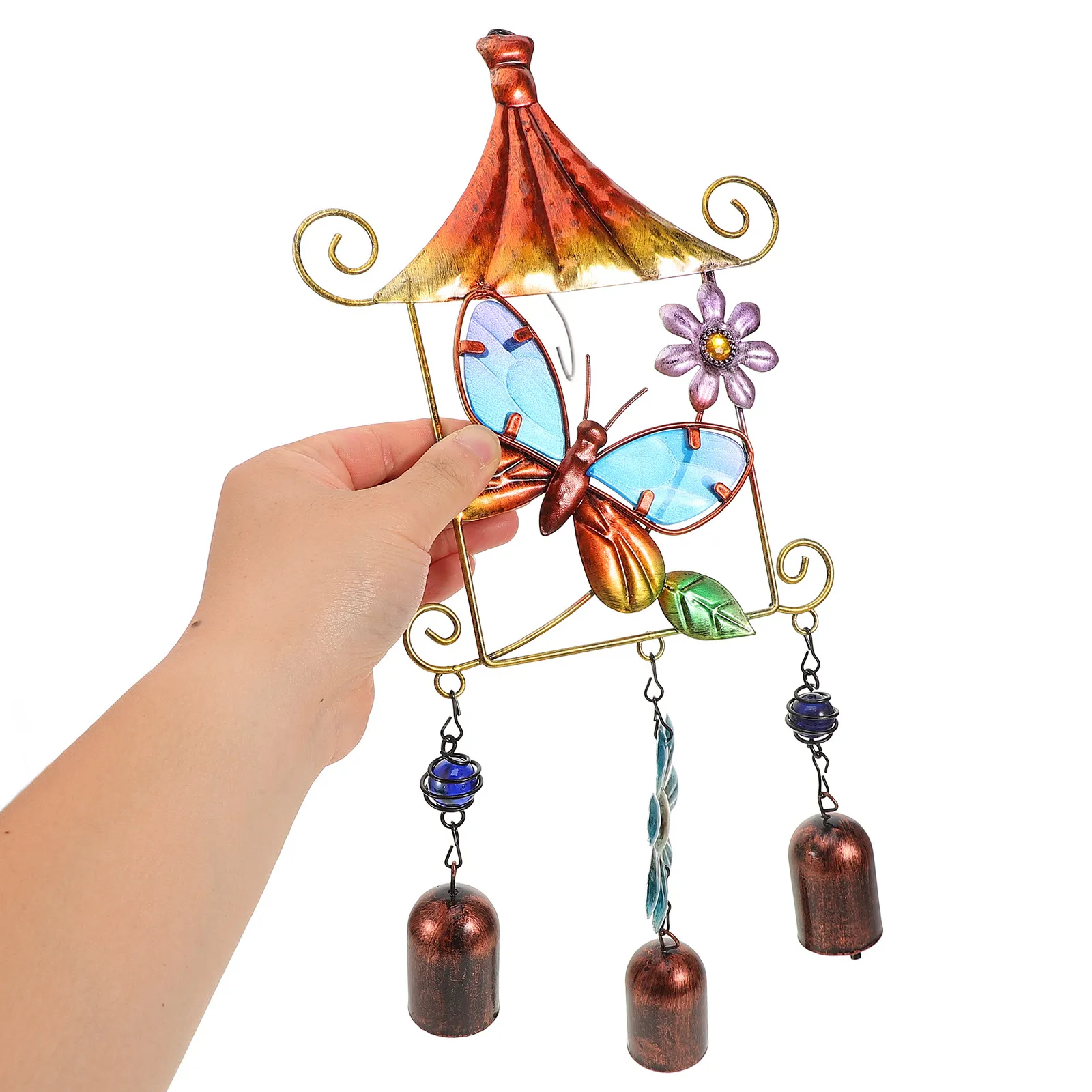 

Vintage Wind Chime Metal Bell Pendant Delicate Indoor Outdoor Garden Hanging Bell Ornament Retro Decorative Chimes Home Decor