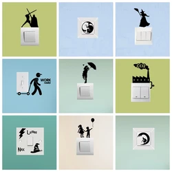 1 pc new 9 style hot sale family and sport Waterproof switch Stickers Home Decor For bedroom Vinyl Art Decal Creative Stickers