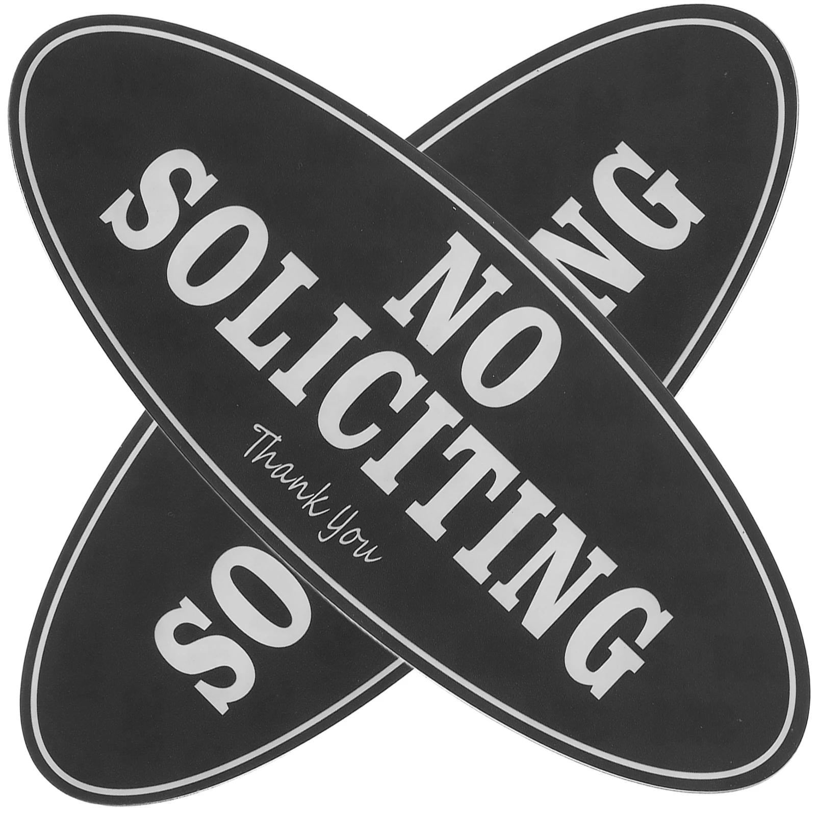 2 No Soliciting Signs 17.8x7cm English Font Door Decorative Acrylic Wear Resistant Removable Shop Home Office Signboards