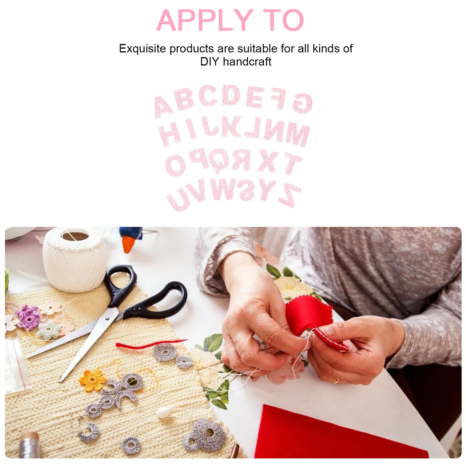 

Hot Melt Adhesive Patch Alphabet Shaped Patches Applique Stickers Clothing Drill DIY Embroidered Iron Sewing Thick Texture Clear