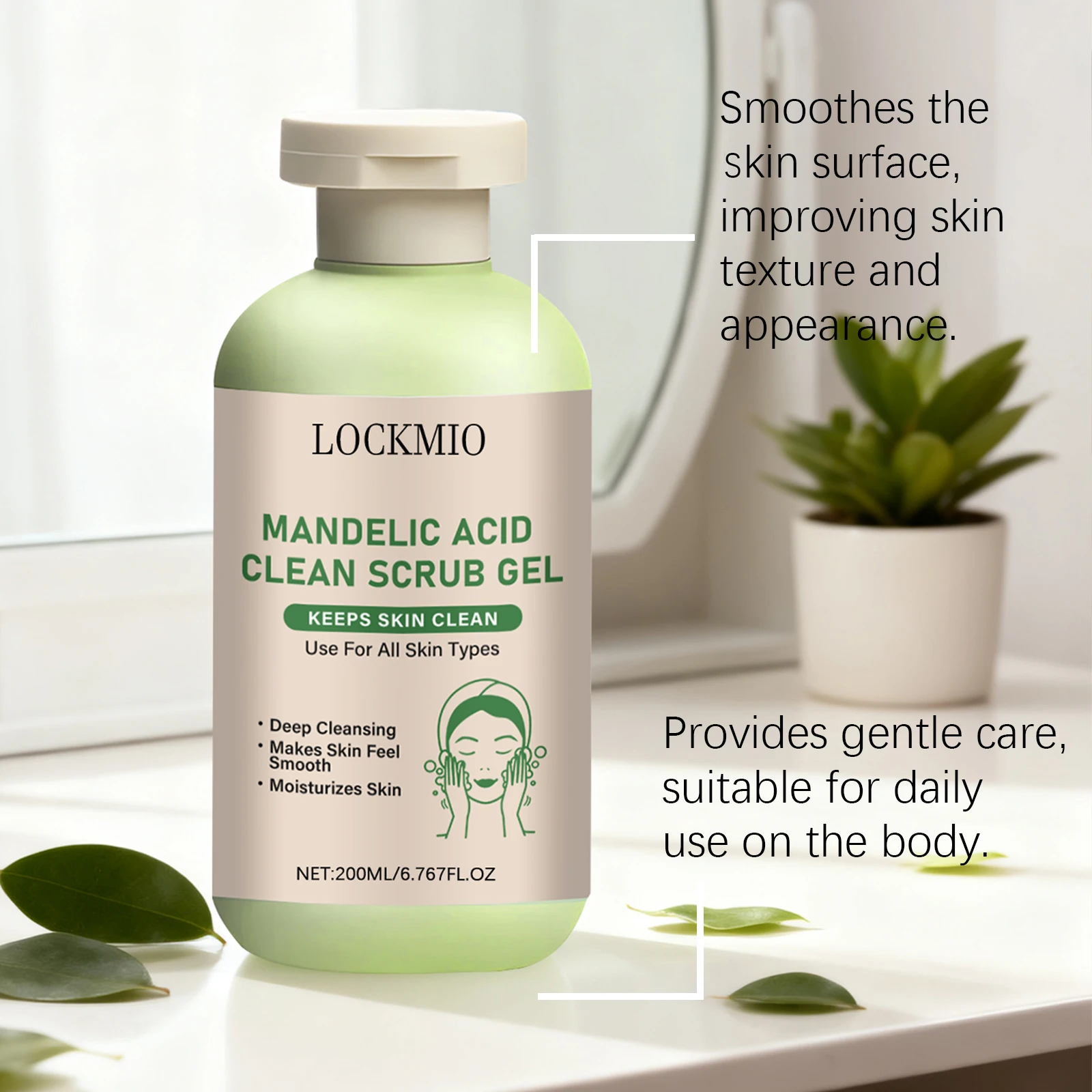 Gentle Exfoliator Dead Smooth Skin Care Product Deep Clean Scrub Improve Facial Texture Appearance Mandelic Acid Clean Scrub Gel