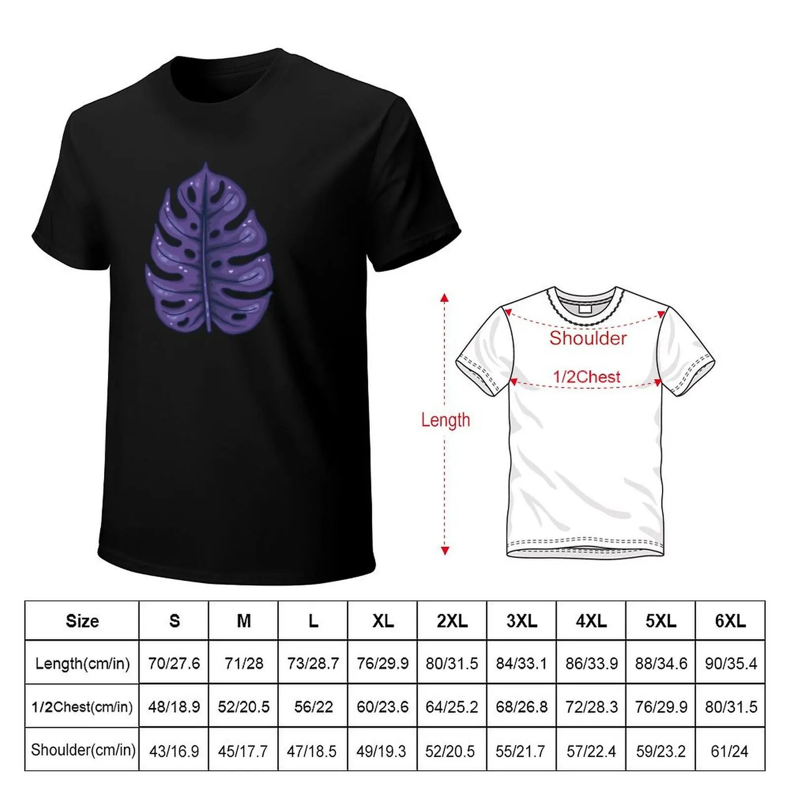 Ultra violet monstera T-Shirt Urban Style Casual Short Sleeve Top