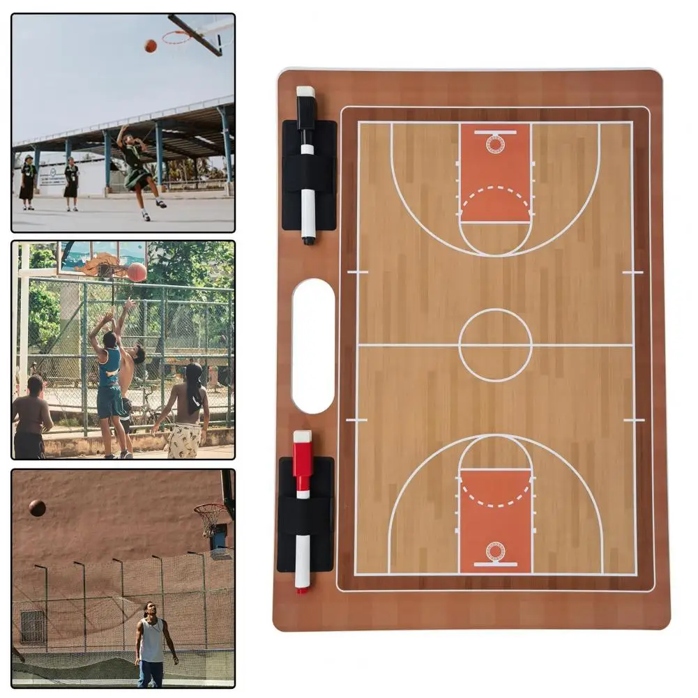 

Dry Erase Clipboard Double Clipboard Portable Double Basketball Coaching Board with Markers Handle for Coaches for Strategy