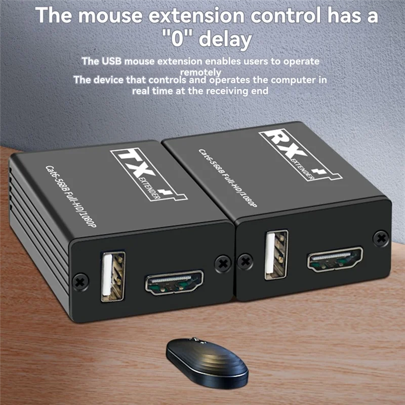 SR-30M USB موسع جهاز ريسيفر استقبال وإرسال - متوافق مع جهاز كمبيوتر 1080P إلى التلفزيون عبر Cat6 Cat7 RJ45 إيثرنت محول الصوت والفيديو