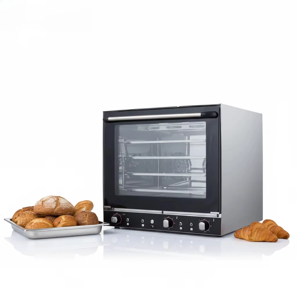 Knob Control Convection Oven-1700W 0-300 Adjustable Thermostat Overheat Protection Freestanding for Bakery
