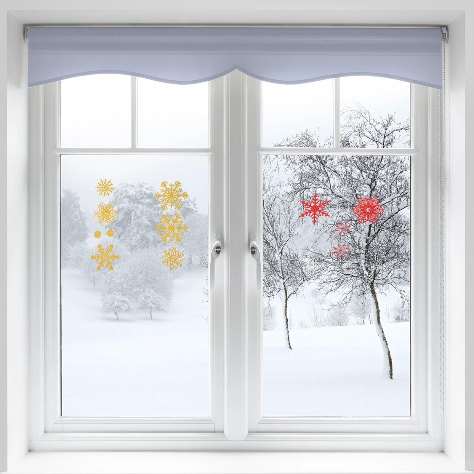 

27 Pcs Static Snowflake Decoration Stickers Showcase Decals Decorative Window Adhesive PVC Christmas Xmas