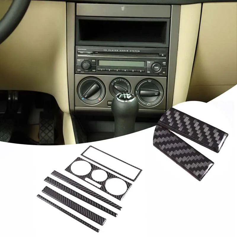 

1999-2004 For Golf 4 center control panel, center control decorative sticker, car interior modification, real carbon fiber