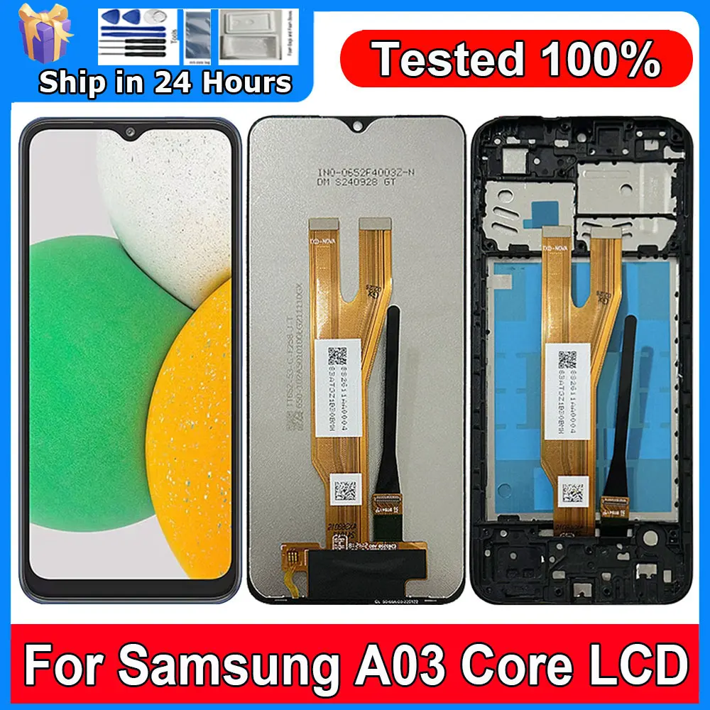 Pantalla LCD con Marco para Samsung Galaxy A03 Core A032F SM-A032F A032M, Digitalizador Táctil, Repuesto de Pantalla para A03 Core