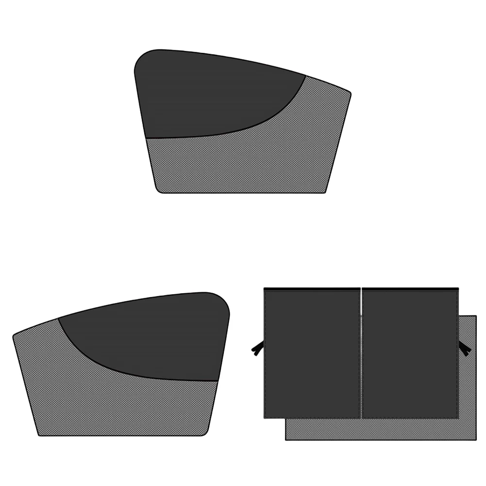 Double Layer Car Side Window Sun Shade Magnetic Mesh UV Protection (Left)