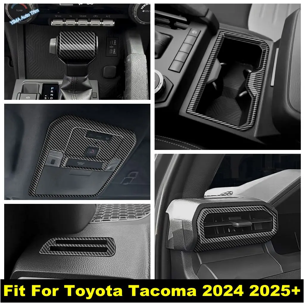 

Car Gear Shift Knob / Roof Reading Lights / Air AC Outlet Vent Cover Trim Carbon Fiber Accessories For Toyota Tacoma 2024 2025