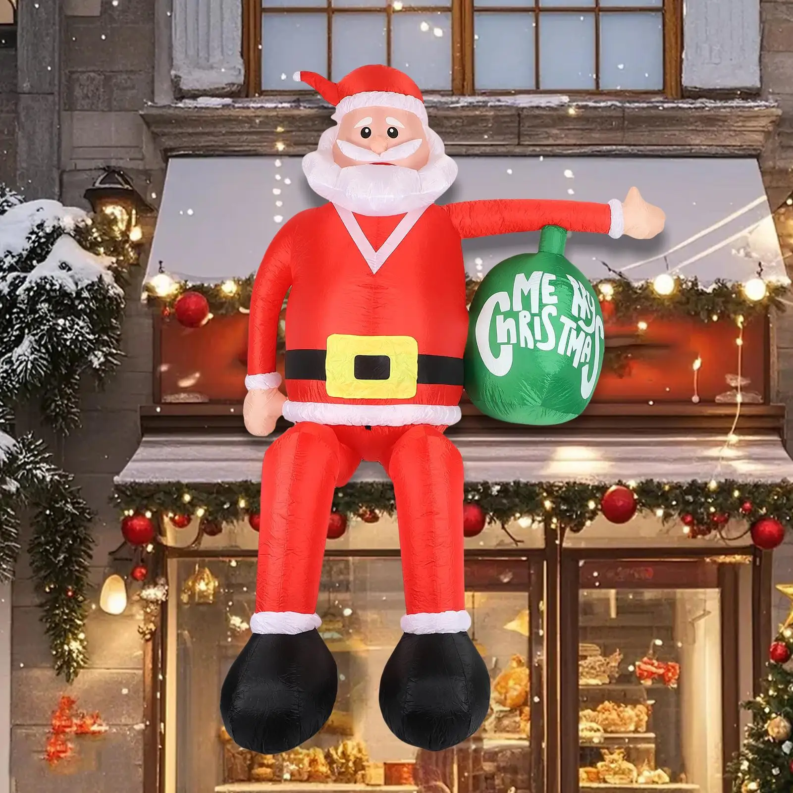 Christmas Inflatables Santa 7.8 FT Festive Ornament Christmas Inflatables Outdoor Santa For Yard Lawn Patio Garden Park Backyard