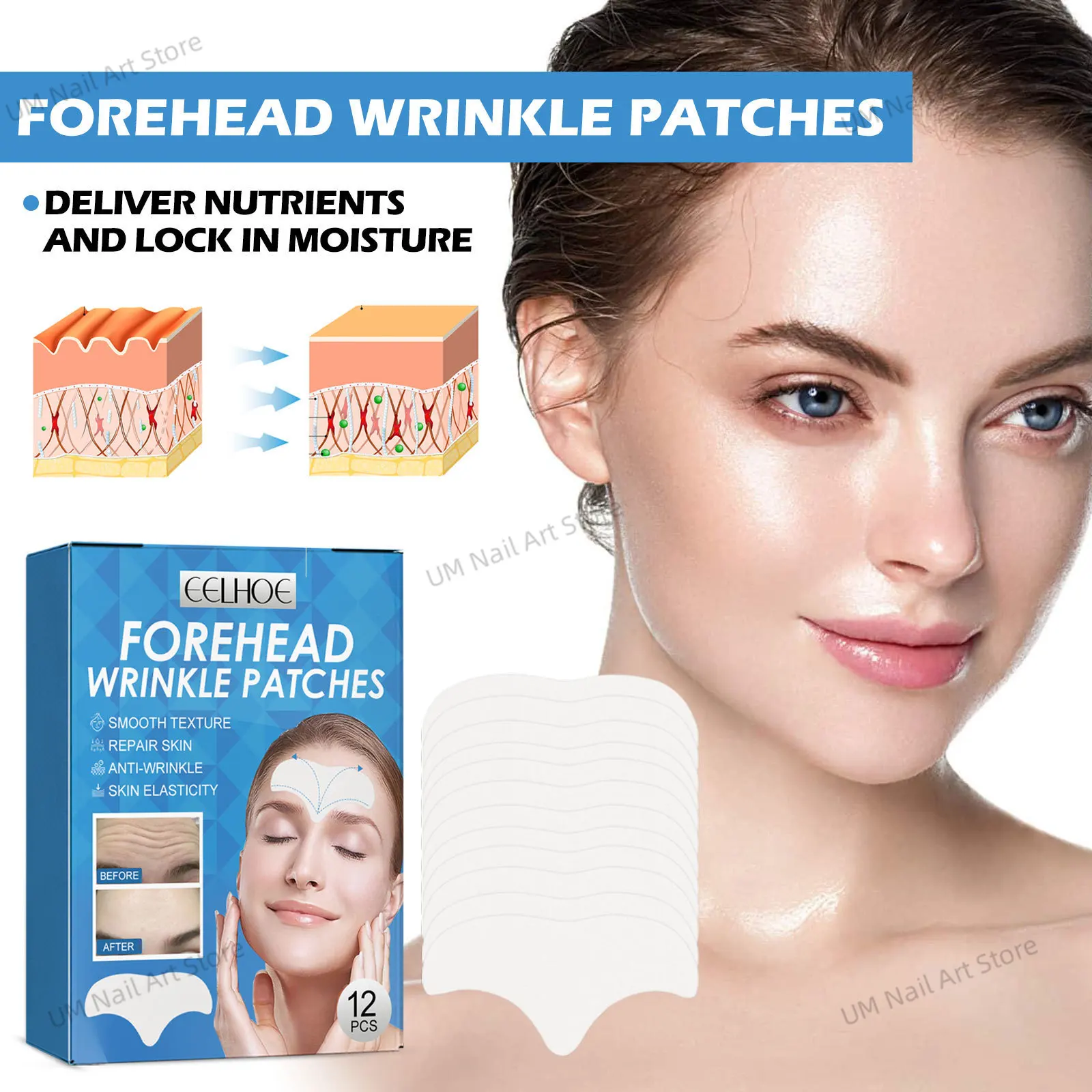 Anti Wrinkle Forehead Patch Lifting Anti Aging Fade Fine Lines Frown Treatment Firming Tighten Forehead Line Removal Gel Patch