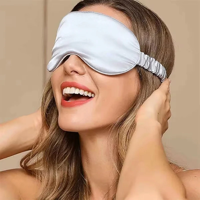 Double-layer Silk Sleep Eye Mask Light Shielding Soft Sleep Facial Mask Eye Mask Breathable Eye Mask Sleep Adjustable Bandage