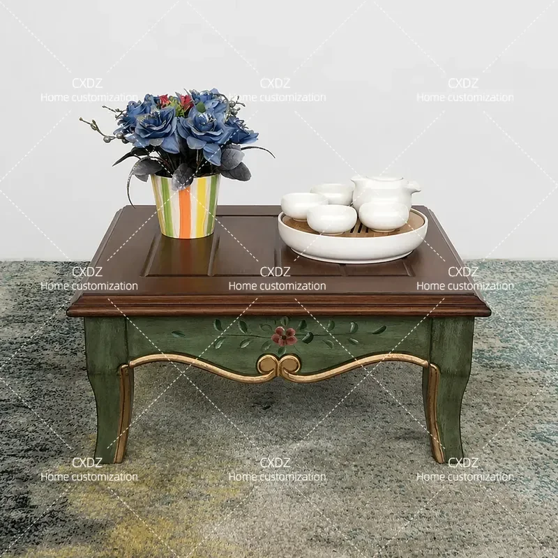 Small Bay Window Coffee Table Tatami Tea Table Flower Stand Mediterranean Style Living Room Furniture Low Side Table for