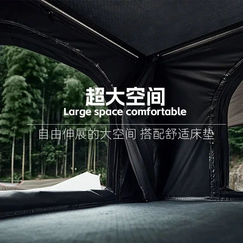 Camping car roof tent automatic quick open aluminum alloy hard top folding helicopter outdoor camping off-road portable vehicle