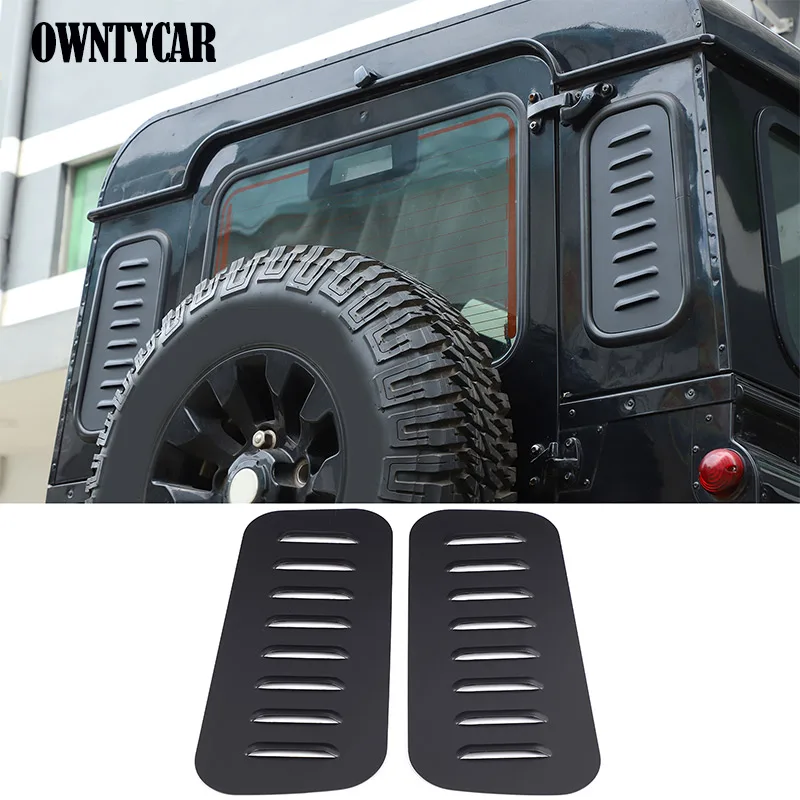 Aluminum Alloy For Land Rover Defender 2004-2018 Car Rear Window Side Protection Panel Louver Style Trim Sticker Accessories
