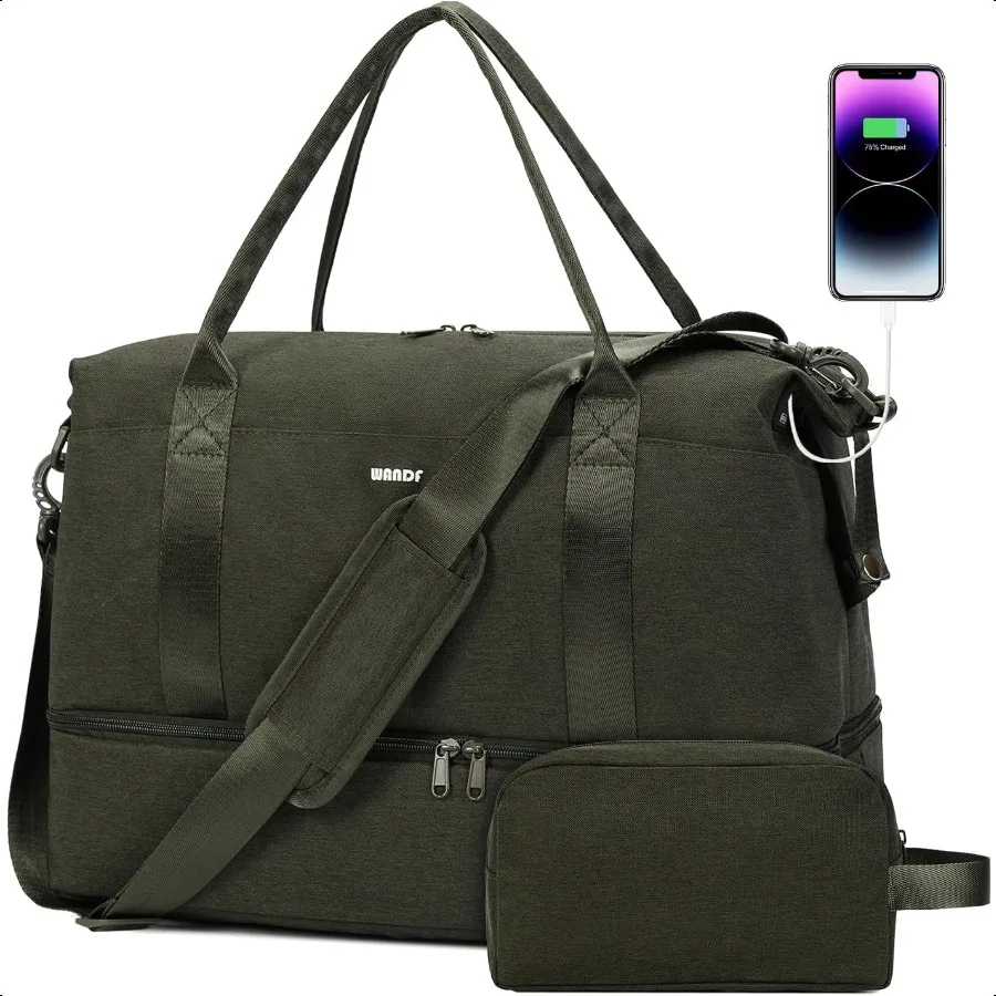 

For Spirit Airlines 18x14x8 Personal Item Bag Underseat Carry On Bag with Wet Pocket Shoe Compartment USB Charging Port