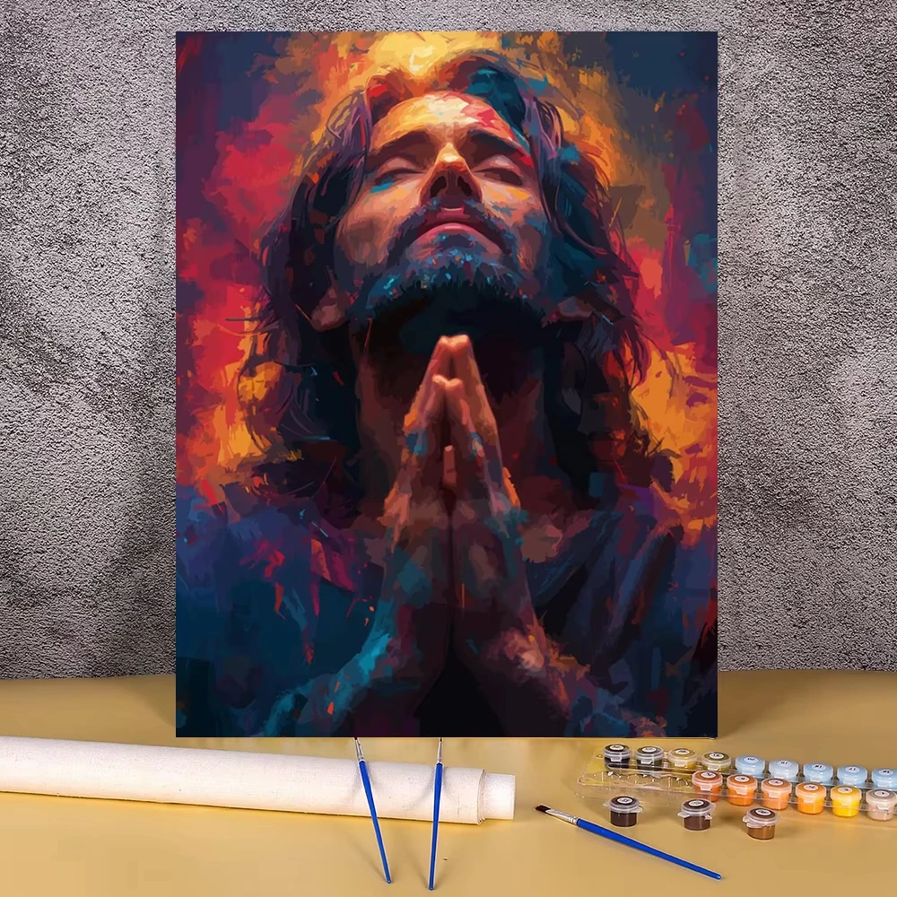 Oil Painting By Numbers Jesus Praying Religious Figure Home Decor Modern Wall Decor for Living Room Bedroom Perfect Gift