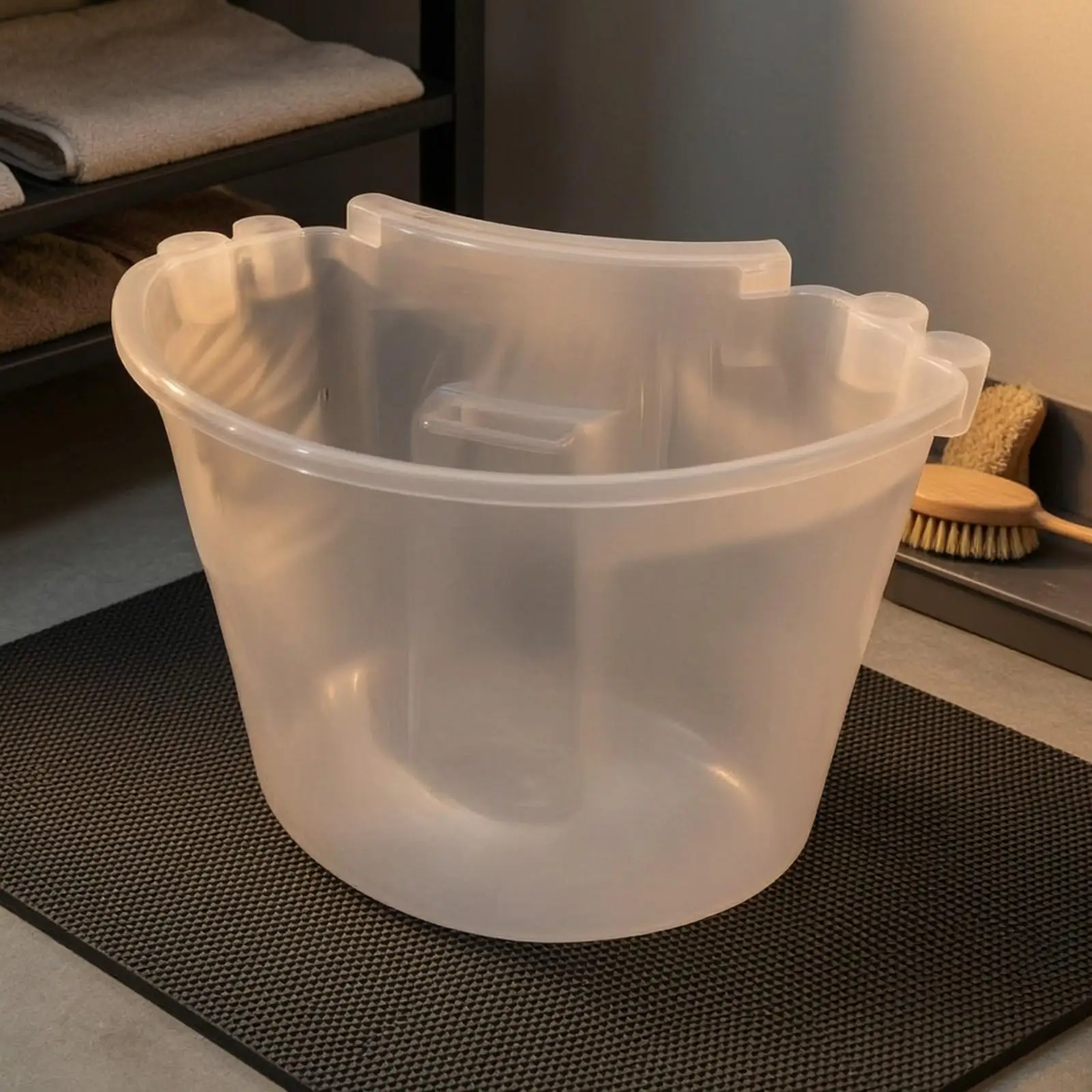 Car-Washing Bucket with Tool Holder Sockets Glossy Translucent Car Wash Bucket with Internal Divider Easy to Use for Routine