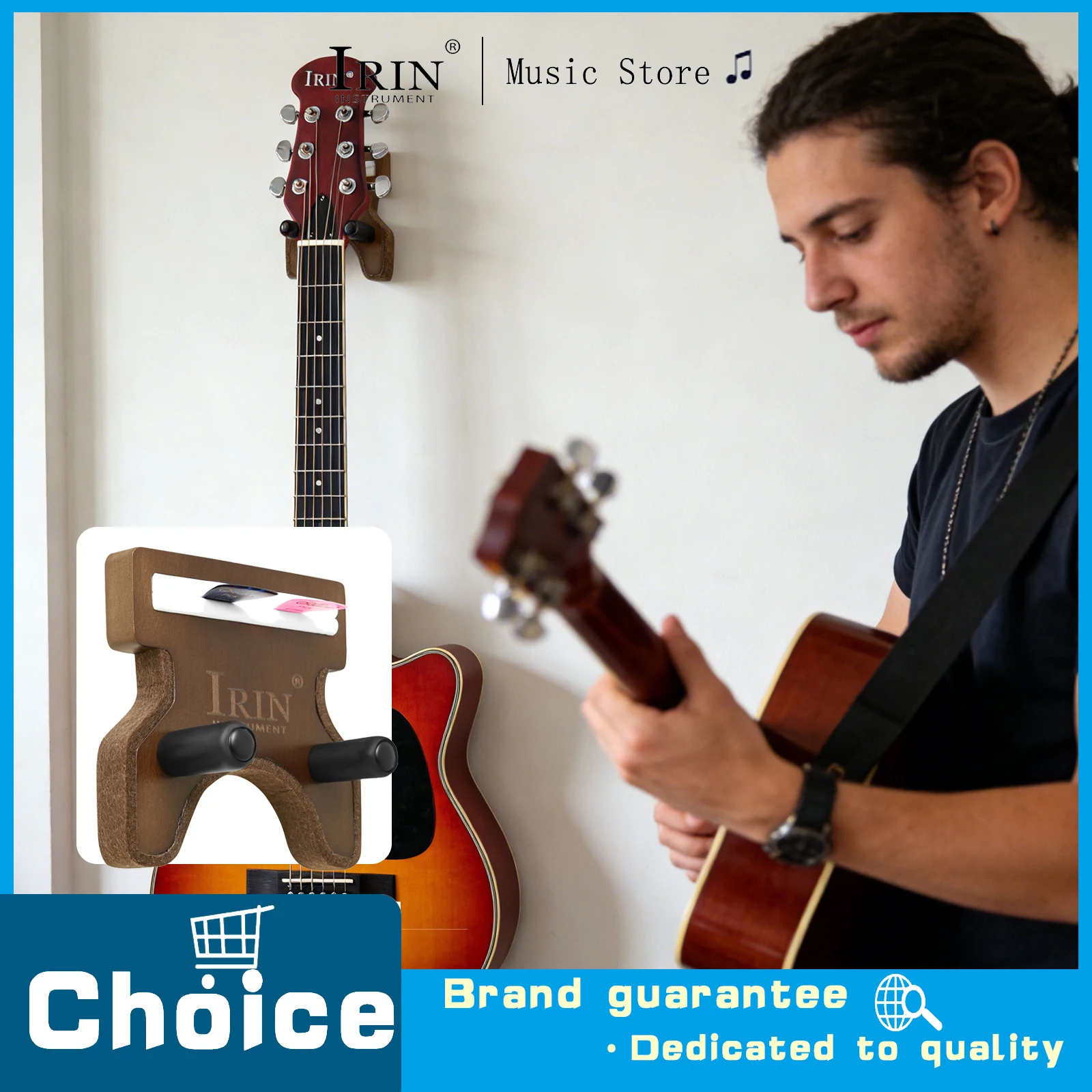 

IRIN Guitar Pick Box Bracket 2-in-1 Oak All Wood Durable and Sturdy Bounce Accessories Suitable for guitar/ukulele