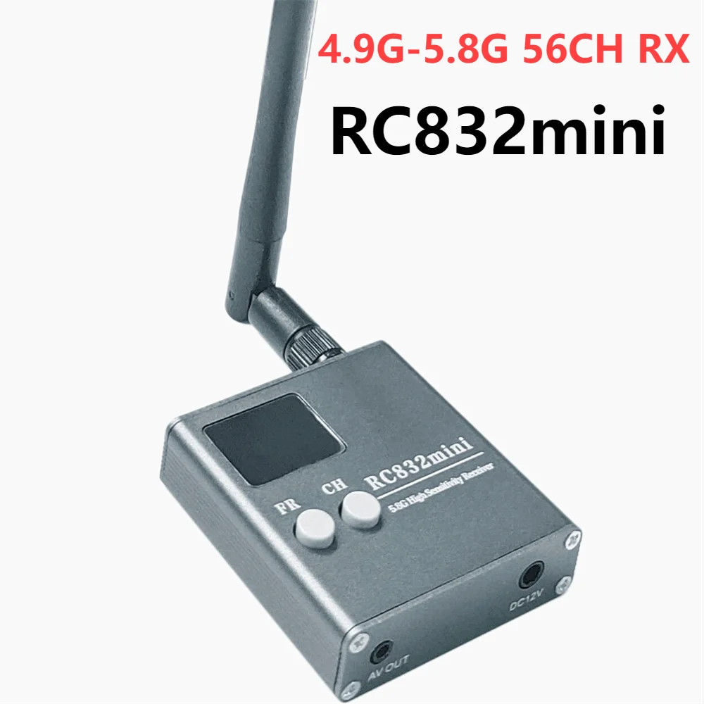 

RC832mini 4.9G-5.8G 56CH High Sensitivity Receiver With A/V And Power Cable For FPV Multicopter Aircraft