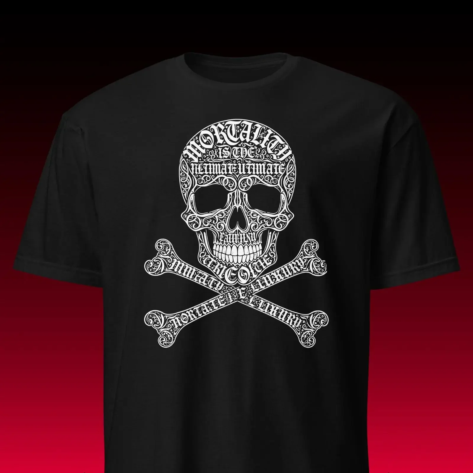 Memento mori t shirt brings intricate typography and grim dark art into your authentic gothic outfit vintage Washed graphic