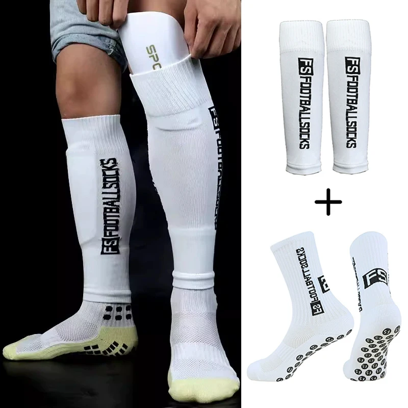 1 set of adult youth football professional leg cover sports football shin pads support leg cover football socks