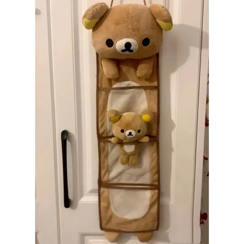 Kawaii Rilakkumas Wandbehang-Aufbewahrungstasche Cartoon Rilakkumas Bär Türhängetasche Große Kapazität Kleinkram-Aufbewahrungstasche Geschenke