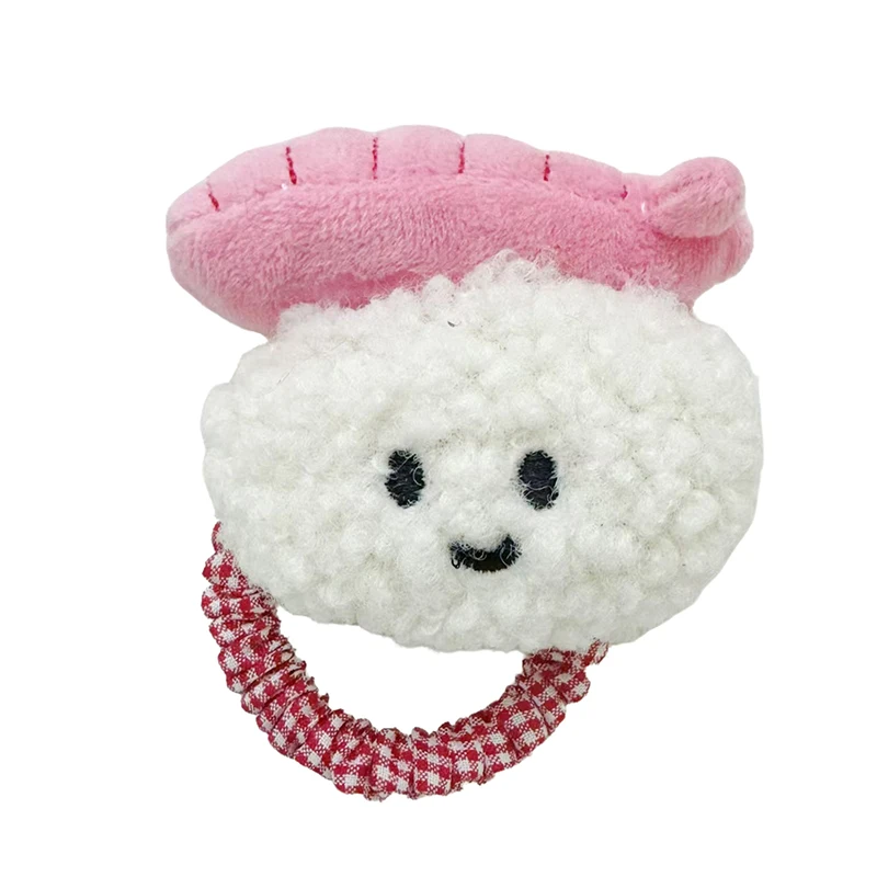 1PC Cartoon Doll Hair Loop Plush Sushi Toy Rice And Vegetable Roll Hairband For Women Girls DIY Decoration Hair Accessories image 6