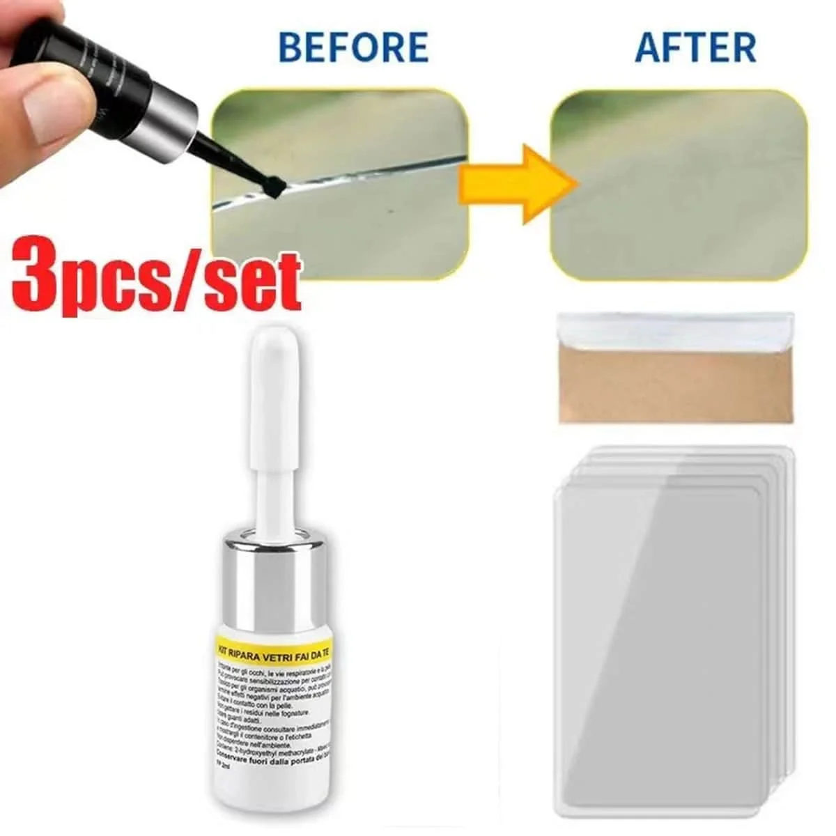 DIY Car Windshield Crack Repair Tool Upgrade Car Glass Repair Fluid Car Window Scratch Crack Repair Car Parts