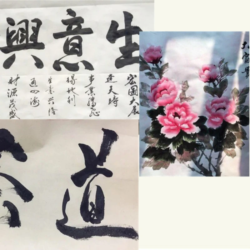 Chinese Rice Paper Thicken Half-Ripe Xuan Paper Brush Pen Painting Calligraphy Art Practice Long Roll Chinese Calligraphy Papier