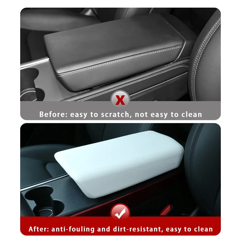 For Tesla Model Y Juniper 2025/Model 3 Highland Console Cover Armrest Box Cushion Cover TPE Center Non-slip Mat Panel Protector