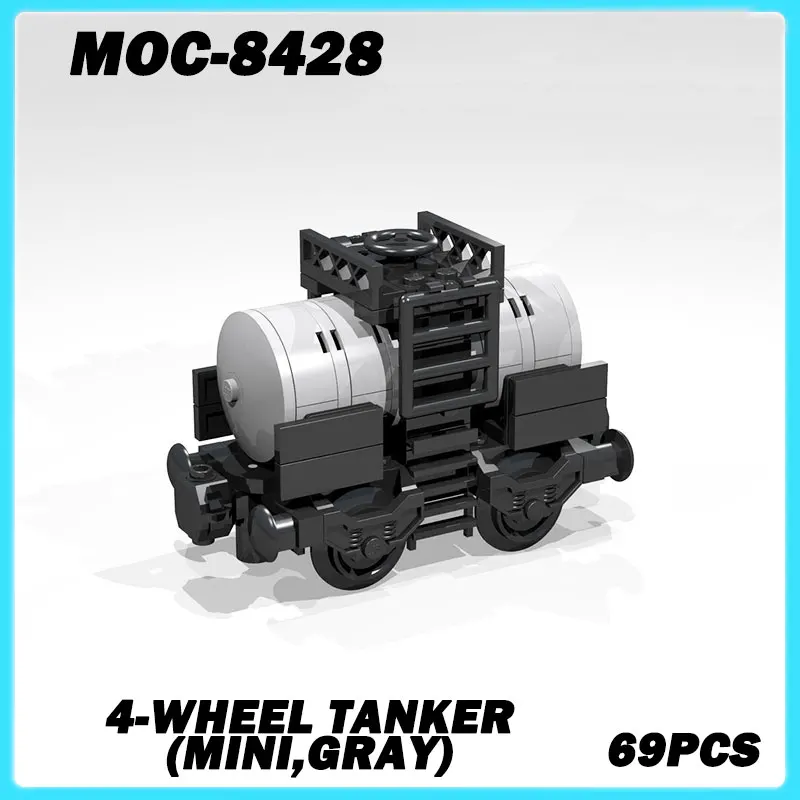 

MOC-8428 Mini Train Series 4-Wheel Tanker (mini, gray) Assemble Education DIY Model Brick Puzzle Birthday Toy Gifts 69PCS