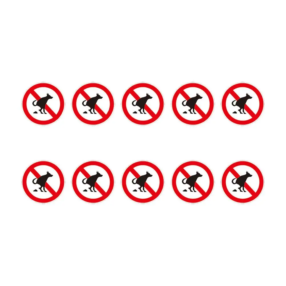 

10 Sheets Waterproof Stickers No Pet Pooping Sign Prohibitory Paste Fuuny Encironment